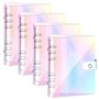 4 Pièces Couverture de Reliure A5 Couverture de Classeur en PVC Souple Couleur Transparent Couverture de Protection 6 Anneaux Re