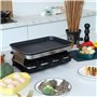 Appareil a Raclette 8 Personne Service a Raclette avec Revêtement Anti-Adhésif Plaque de Cuisson 8 Poêlons Antiadhésifs 4 Spatul