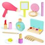 Maquillage Jouet Fille 3-5 Ans - Jeux en Bois Cadeau Fille 3-4 Ans Malette Faux Maquillage avec Palette et Kit Coiffure pour Cad