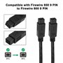 MEIRIYFA Firewire Câble IEEE 1394B 9 broches vers fiche 9 broches vers mâle FireWire 800 9 broches Câble adaptateur pour imprima