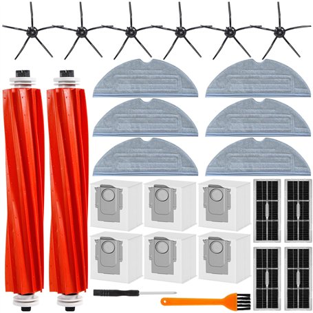 ROELLY Kit 26 Accessoires pour Roborock S7 MaxV Ultra & S7 Pro Ultra:2 Brosses Principales