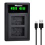 DMW-BMB9 Chargeur de batterie double LED Hisewen pour appareil photo Panasonic Lumix FZ82