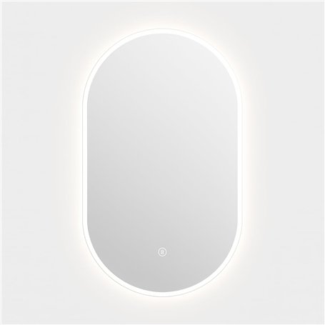 Dileci - Miroir Ovale LED 50x80 cm – Éclairage Intégré avec Lumière Blanche – Fonction Désembuage et Bouton Tactile – Idéal pour