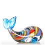 Tooarts Coloré Baleine Cadeau Ornement en Verre Figurine d'animal Soufflé Home Decor Multicolor