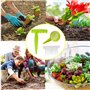 12 pièces Plantoir Outils de Jardinage,1 pièce Plantoir à bulbes,1 pièce Distributeur de semences,10 pièces étiquettes de Plante