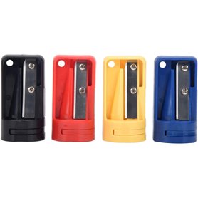 Lot de 4 taille-crayons de charpentier multicolores - Taille-crayons manuels pour crayons de charpentier plats - Outil portable