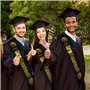 KUIRUNRX® Diplome Universitaire Robe, Chapeau de Remise de Diplôme et Ruban 2025, Noir Chapeau d'étudiant Bachelor pour Cérémoni