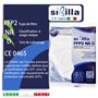 SIBILLA 50 Pièces Masque FFP2 Noir NR D avec Certifié CE0465, Masque Noir FFP2 à 5 Couche Haute Protection Respiratoire BFE≥99%,