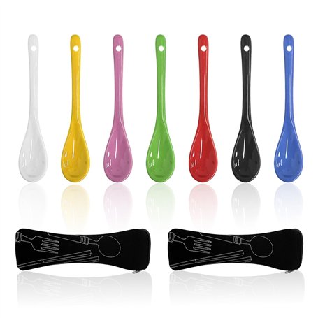 7 Pièces De Cuillères En Céramique Colorées