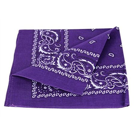 I LOVE DIY bandana en coton avec décoration cachemire multi-usages (violet foncé)