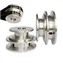 Poulie à double rainure en alliage d'aluminium 50/60 mm 8–20 mm alésage fixe pour arbre de moteur (diamètre du trou 20 mm)