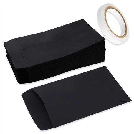 Lot de 100 petits sacs en papier kraft noir pour cadeaux d'invités