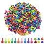 REBECASKYENS Lot de 200 clips pastel colorés avec 100 rubans ronds et 100 rubans en forme de cœur pour scrapbooking