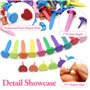 REBECASKYENS Lot de 200 clips pastel colorés avec 100 rubans ronds et 100 rubans en forme de cœur pour scrapbooking, fabrication