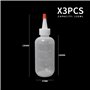 TIMJJG Lot de 3 flacons applicateurs en plastique pointus - Flacons transparents avec bouchon - Pour salon de coiffure - Accesso