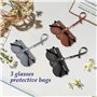ATBUSS Lot de 3 Pochettes de Protection pour Lunettes - Étui Portable en Cuir Souple pour Lunettes de Soleil et de Myopie