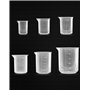 QWORK® 6 Pcs Bécher Gradué en Plastique Transparent 50ml 100ml 150ml 200ml 250ml 500ml pour Cuisine et Laboratoire