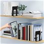 TOSAVGA 6 Paires(12 Pcs) Serre Livre, Serre Livres en Métal, Noir Cale Livre, 70 x 100 x 130 mm Serre-Livres, Cale Livre pour Bu