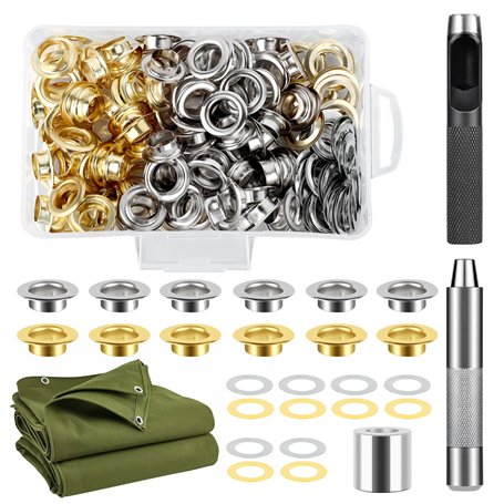 120 Pcs Trousse à Oeillets pour Baches 12mm