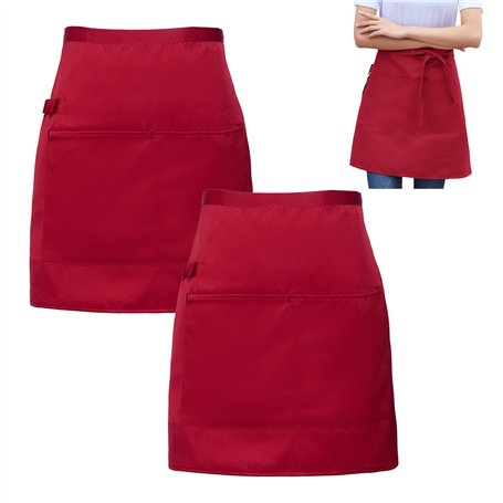 CWPFVQA Paquet De 2 Demi-Tabliers Rouges