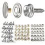 Gativs Bouton Pression à Visser 20 Pièces Snaps Fastener Vis Bouton Pression en Métal en Acier Inoxydable Vis en Métal Rivet a V