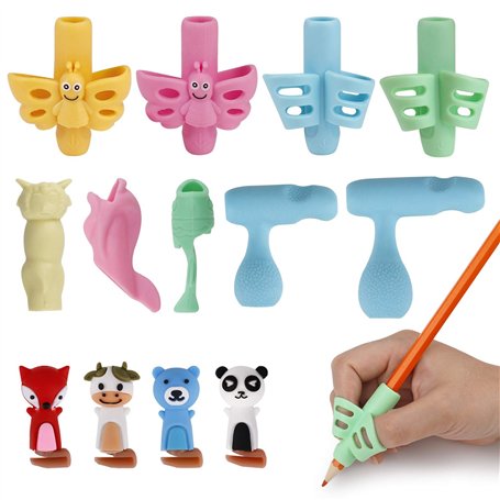 MengH-SHOP Crayon Poignées Guides Doigts Silicone Crayon Grip Posture Correction Outils Aide Écriture pour Enfant Étudiants 13 P