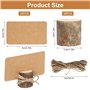 30 Pièce Porte Carte en Bois Porte Menu Mariage Support Menu avec 30 Cartes Papier + 10m Corde Jute Marque Place Bois Stands en 
