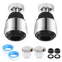 2 Pièces Aérateur de Robinet 360° Pivotant Embout Robinet Cuisine Mousseur Robinets Économie D'eau 2 Modes de Pulvérisation Prol