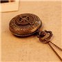 FENKOO Montre de Poche Rome Antique Motif Boussole Quartz Montre à Gousset Vintage Antique Montre Gousset chaîne de 78 cm