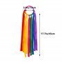 Niuhong 4 Pcs Jouet Ruban Arc-En-Ciel Rubans Danse Multicolores Bande Rythmique Gymnastique Rubans Colorés Tenus Main Bande d'Ex