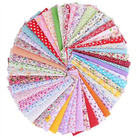 Generic Brands 50 pièces Pas de Répétition Floral Coton Tissu Patchwork 20 * 20 cm Tissus en Coton Bundle Artisanat pour Courtep