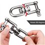 TDDL 2Pcs M8 Manille Pivotante en Acier Inoxydable 304 de Qualité Marine Ancre Mâchoire Pivotante Double Émerillon Manilles Chaî
