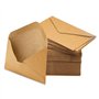 Lot de 100 enveloppes vintage en papier kraft - Format C6 (16 x 11 cm) - Avec fermeture humide - Rabat pointu sans fenêtre - Pou