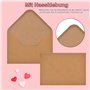Lot de 100 enveloppes vintage en papier kraft - Format C6 (16 x 11 cm) - Avec fermeture humide - Rabat pointu sans fenêtre - Pou