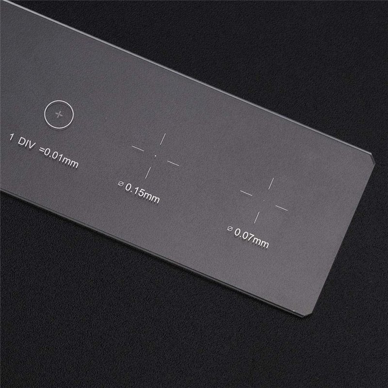 Lame D'étalonnage Pour Microscope - Échelles 0,01 Mm Et 0,1 Mm, Verre, Neuve (ProScope)