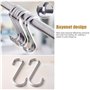 Lot de 12 Crochets en S de suspension multifonctions Crochets en forme de S en acier inoxydable Crochet S pour salle de bains ch