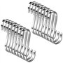 Lot de 16 Crochets en S de suspension multifonctions Crochets en forme de S en acier inoxydable Crochet S pour salle de bains ch