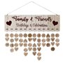 NUOBESTY famille et amis rappel anniversaire calendrier bricolage Tenture murale calendrier en bois plaque pour cadeau d'anniver