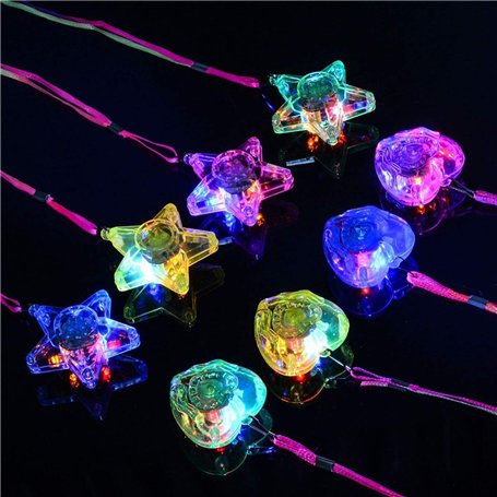 Toyvian Lot de 8 colliers lumineux en forme de cœur à LED clignotants