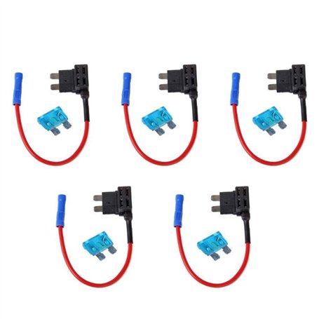 Mintice 5 Pièces 12V 24V Add A Circuit Porte-Fusible Adaptateur Fusible de Voiture Ajouter un Circuit ATM ACU Tap Fusible Lame S