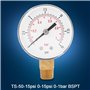 Mini-manomètre basse pression, manomètre BSPT pour carburant air-huile ou eau 0-15 psi/0-1bar