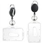 WOLMIK Lot de 2 porte-badges rétractables horizontaux verticaux pour carte d'identité