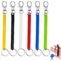 WOLMIK Lot de 6 porte-clés en spirale extensible en plastique coloré avec ressorts de 17