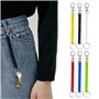 WOLMIK Lot de 6 porte-clés en spirale extensible en plastique coloré avec ressorts de 17,8 cm, cordon porte-clés rétractable pou
