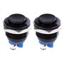 CENPEK 2 pièces 16mm 5/8 Pouces Haut Rond en métal Noir Interrupteur à Bouton-Poussoir momentané 1NO SPST 3A/12-250V pour Interr
