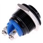 CENPEK 2 pièces 16mm 5/8 Pouces Haut Rond en métal Noir Interrupteur à Bouton-Poussoir momentané 1NO SPST 3A/12-250V pour Interr