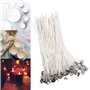 Mèches de Bougie, 50 Pièces Mèches de Bougie Naturelles, Mèches de Coton Naturel pour la Fabrication de Bougies DIY (10cm)