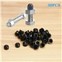Cache-écrous M5 pour clé de 8 Anthracite 30 pcs capuchons de protection pour vis Cache-vis noir en plastique