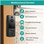 Sonnette Sans Fil avec Caméra,1080P WiFi Visiophone Sans Fil avec Carillon, Prise en Charge de La Vision Nocturne, Détection Des