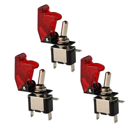CESFONJER 3 x 12V 20A LED Rouge Interrupteurs Bascule